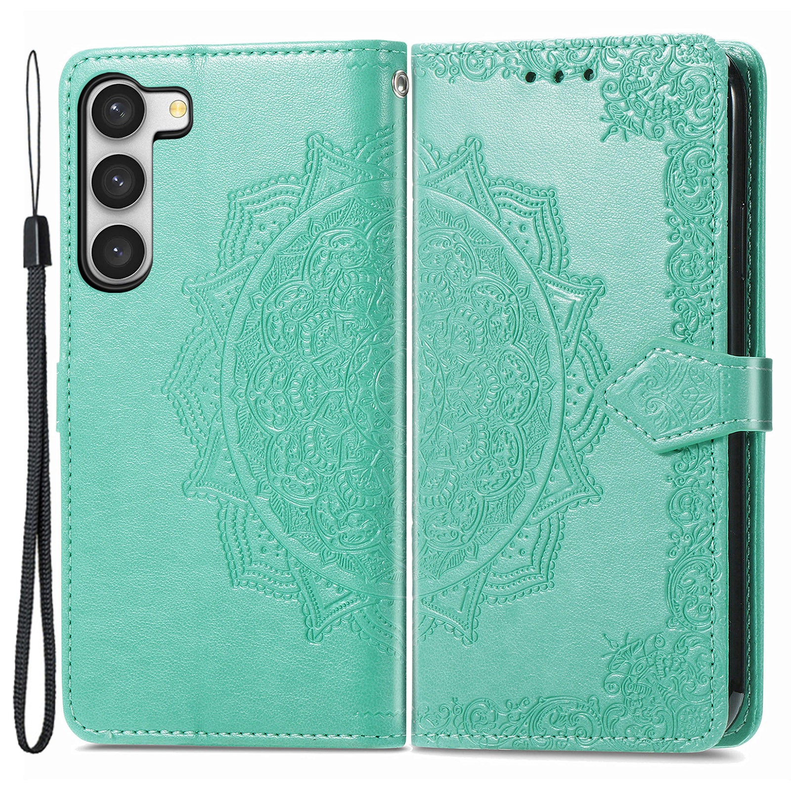 For Samsung Galaxy S23 Shockproof Protection Cover Mandala Pattern Embossed PU Wallet Phone Stand Case with Strap For Samsung Galaxy S23 Shockproof Protection Cover Mandala Pattern Embossed PU Wallet Phone Stand Case with Strap